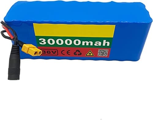 36V 30Ah Rechargeable Lithium-Ion Battery Pack for E-Bikes, 150W-500W Motor, Includes Built-in BMS & Charger