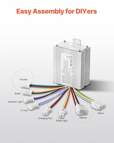 Happybuy 36V Brushed DC Motor Kit 450W 3000rpm with Advanced Controller & Throttle