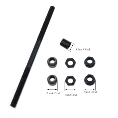 190mm Black 26 TPI Conical Lock Nut Bike Rear Hub Axle - 1PC