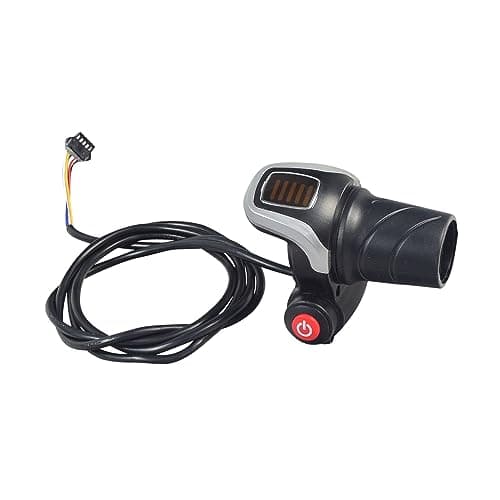 AlveyTech 36V Twist Grip Throttle with Battery Indicator & Switch for Swagtron EB5/6 Electric Bike - Replacement Part, 5