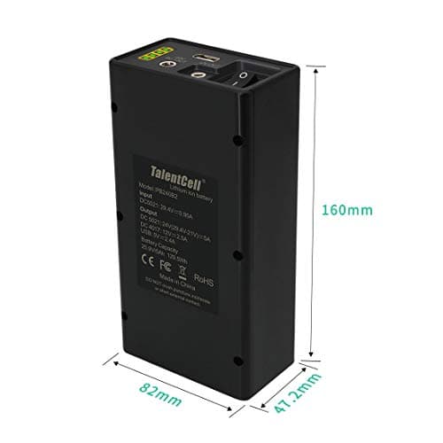 Talentcell 24V 129.5Wh Li-ion Battery Pack PB240B2, Rechargeable 35000mAh for LED Lights, Cameras, Smartphones
