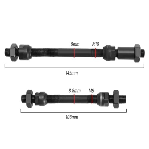 Bike Hub Axles Front and Rear Quick Release Axle Set for Mountain Road BMX City Bikes
