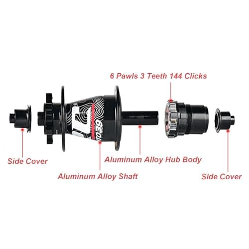 MirOdo Mountain Bike Hub Set 32 Holes Aluminium Alloy Front 2 Rear 4 Quick Release/Thru Axle