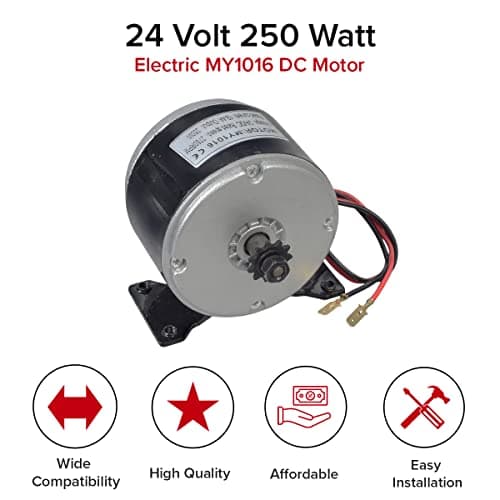 AlveyTech 24V 250W 2600-2850RPM DC Motor with 11-Tooth Chain Gear