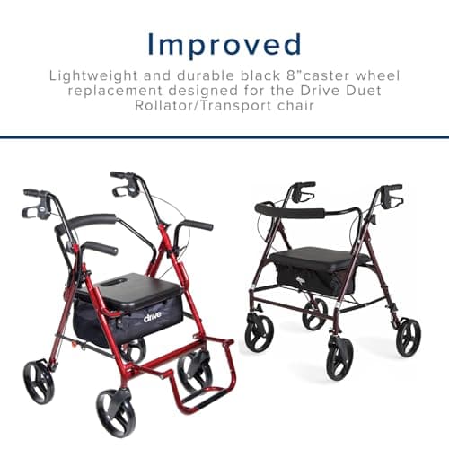 Replacement 8 Rear Caster Wheel for Drive Medical Rollators