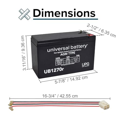 24V 7Ah Battery Pack for Razor E200/E225, Set of 2 12V 7A Replacement Batteries