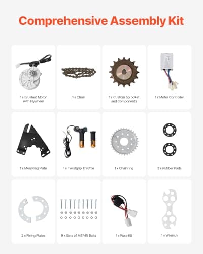 Happybuy 450W 36V Brushed DC Motor Kit 3000rpm Upgraded Controller Throttle