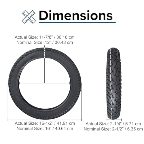 AlveyTech 16x2.50 Bike & Scooter Tire