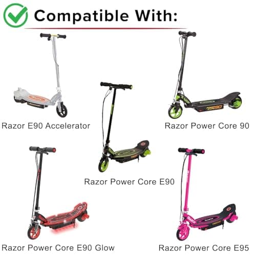 AlveyTech 12 Volt Battery Pack for Razor Power Core E90/90/E95/E90 Glow & E90 Accelerator Scooters - 9 Ah Rechargeable AGM Battery with Wiring Harness - Replacement