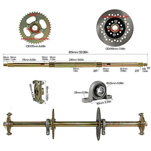 32" Mini Kids ATV Go Kart Rear Axle Complete Kit 815mm