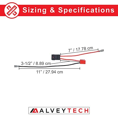 AlveyTech 6x4x1 Inch Wire Harness for Kid Trax 6V Batteries - Durable Rectangular Connector with Holder & ATO Fuse