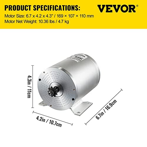 Electric Brushless DC Motor 48V 2000W High Speed Motor Kit for Go Kart ATV Scooter Motorcycle