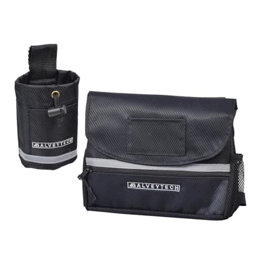 AlveyTech Mobility Scooter Saddle Bag & Cup Holder Combo (Black/Black)
