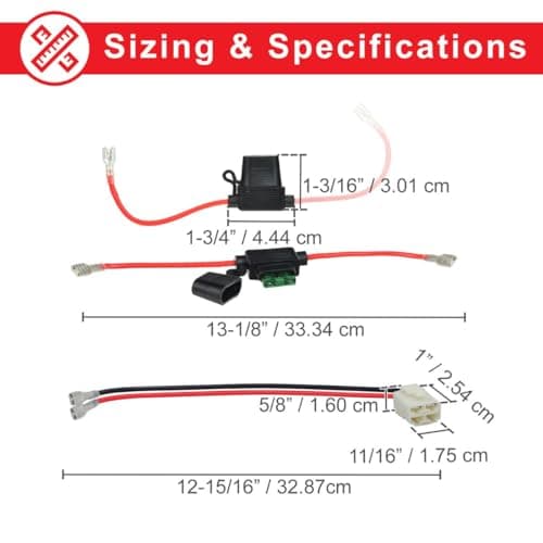 24V 5 Ah Battery Pack for Razor Crazy Cart and DLX with Harness - 12V SLA/AGM Batteries and Wiring Kit for Kids Electric Kart