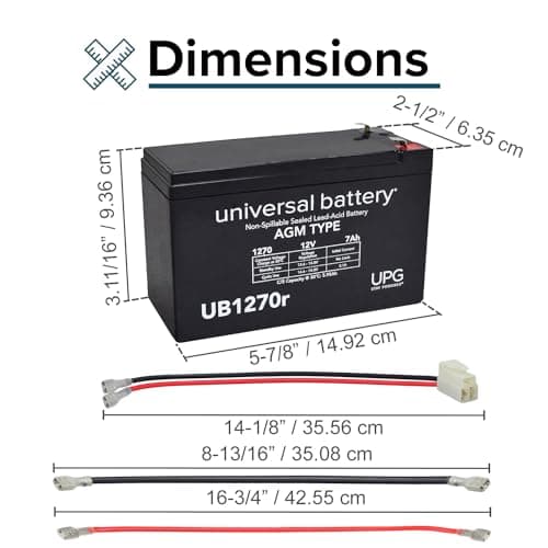 AlveyTech 24V Battery Pack for Razor E200/E225 - Set of Two 12V 7A Replacement Batteries