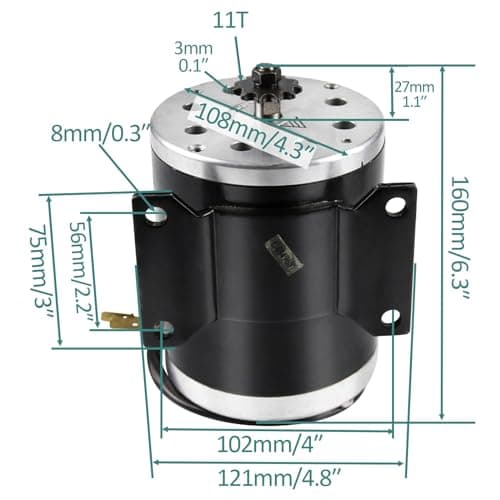 36V 500W Brushless DC Motor Kit with Speed Controller for Electric Scooter/Bike (with 36V Throttle Grips)