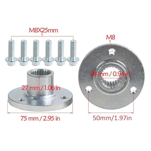 32-Inch Rear Axle Kit with 5" Wheels and 11x7.10-5 Tires for Racing Kart(shifters compatible)
