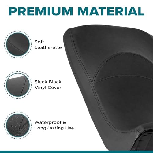 AlveyTech Coleman AT200-B Seat - Replacement Black Vinyl Upholstery for ATV, Dirt Bike, Quad, E-Bikes