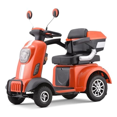 Heavy Duty 4-Wheel Mobility Scooter, 400 lb Capacity, Fully Assembled in US (Blue)