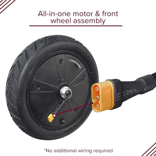 AlveyTech 250W 36V Hub Motor and Front Wheel Assembly - Replacement Parts for GOTRAX Electric Scooters