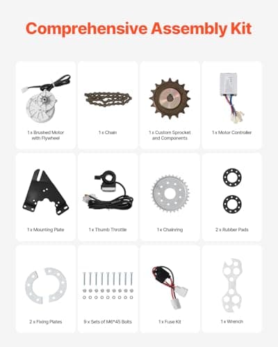 Happybuy 36V Brushed DC Motor Kit 450W 3000rpm with Advanced Controller & Throttle