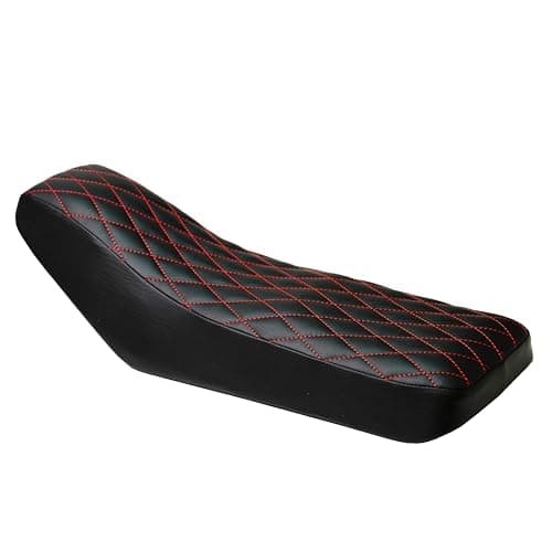 Diamond Stitch Retro Mini Bike Seat with Red Thread for Motovox MBX10 and Mototec 105cc