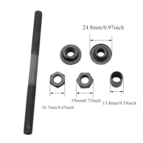 Black Hollow Axle Kit for Mountain Bike 108mm, 145mm - 2PCS