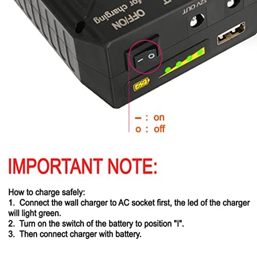 Talentcell 24V Lithium-ion Battery PB240A1, Rechargeable 22400mAh 82.88Wh Li-ion Batteries Pack with Multiple Outputs for LED Strip Lights, CCTV Cameras, Smartphones, and More