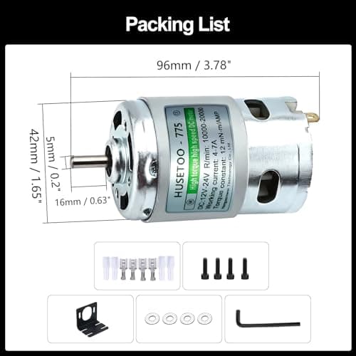 High Torque 12V DC Motor 20000 RPM Dual Ball Bearings