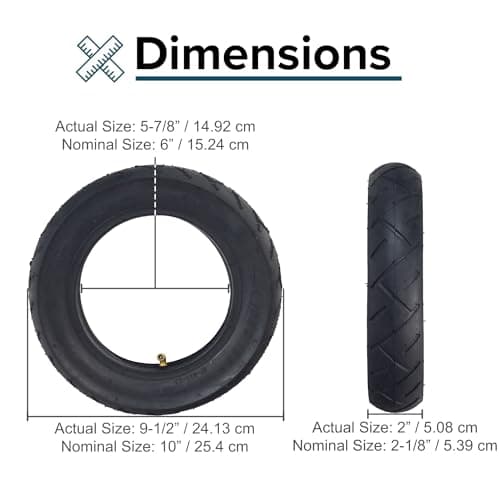 AlveyTech 10x2.125 Tire & Tube Set for Swagtron SwagCycle