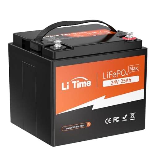 Litime 25Ah 24V LiFePO4 Deep CycleBattery, Built-In 50BMS, IP65 Protection