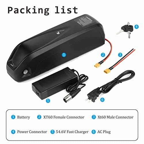 36V Lithium-Ion Down Tube Ebike Battery 20Ah with Charger & Led Indicator