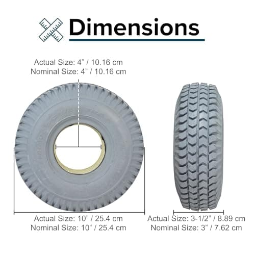 AlveyTech 3.00-4 Foam-Filled Mobility Tire with Powertrax C248 Tread