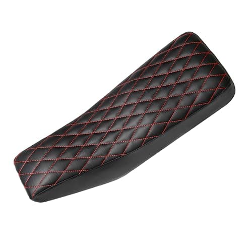 Diamond Stitch Retro Mini Bike Seat with Red Thread for Motovox MBX10 and Mototec 105cc