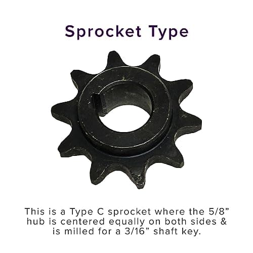 10 Tooth #40/#41/420 Chain Sprocket - for Baja, Coleman, Hammerhead, Manco, Predator 212cc 6.5 Hp, Realtree, Yerf-Dog, Mini Dirt Bike, Go-Kart