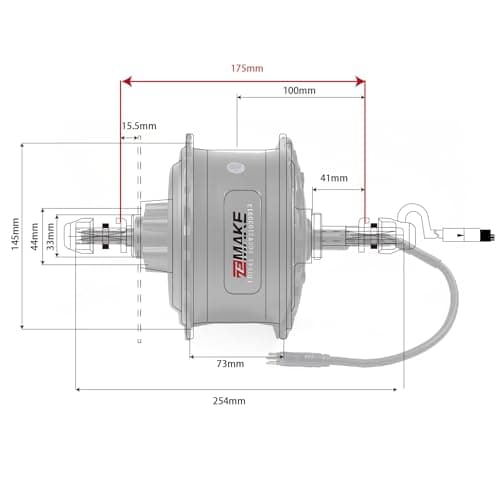 ZEMAKE 36V 48V 500W Brushless Front Motor for Fat Tire Snow E-Bike
