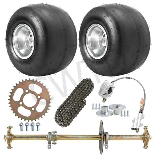 32-Inch Rear Axle Kit with 5" Wheels and 11x7.10-5 Tires for Racing Kart(shifters compatible)