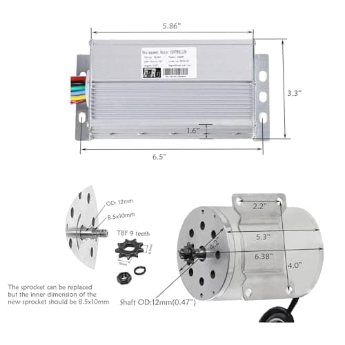 48V 1800W Brushless DC Motor, 4500RPM for DIY Part Scooter E-Bike Go Kart