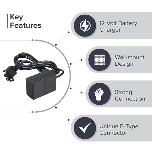 AlveyTech 12V 1.0A Battery Charger B-Type Connector 12V Power Adaptor for Yamaha Raptor 700R ATV, Toyota FJ Cruiser, Meg
