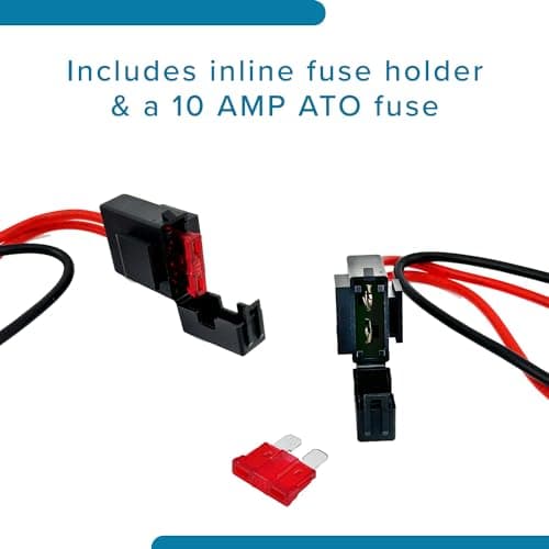AlveyTech 6x4x1 Inch Wire Harness for Kid Trax 6V Batteries - Durable Rectangular Connector with Holder & ATO Fuse