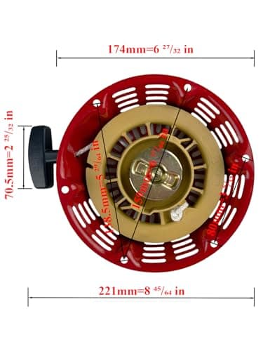 Honda GX120/GX160/GX200 4/5.5/6.5hp 159cc/163cc/196cc Generator Recoil Starter Assembly Red