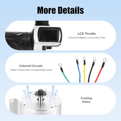 48V 2000W Brushless DC Motor Kit 3 Speeds with LCD Throttle