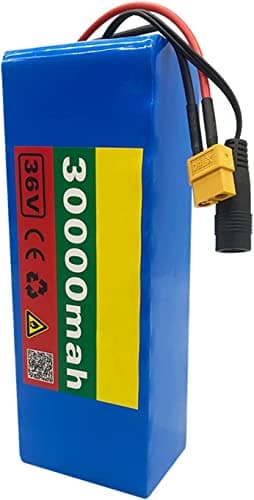 36V 30Ah Rechargeable Lithium-Ion Battery Pack for E-Bikes, 150W-500W Motor, Includes Built-in BMS & Charger