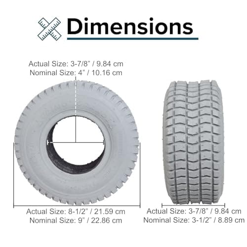 AlveyTech 9x3.50-4 Pneumatic Mobility Tire
