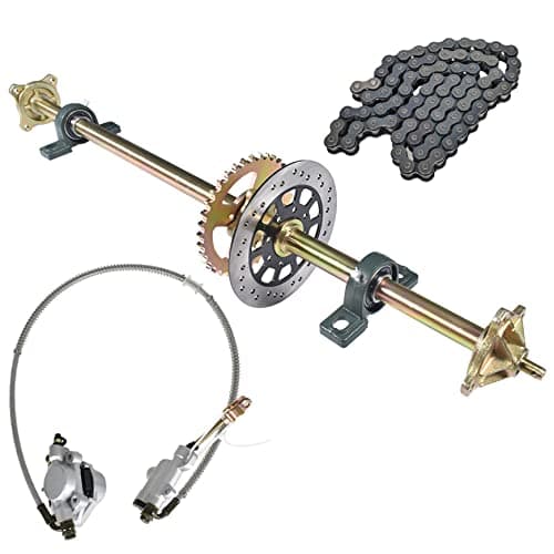 Go Kart Rear Axle Kit 44-inch with Pillow Block Sprockets & Brakes