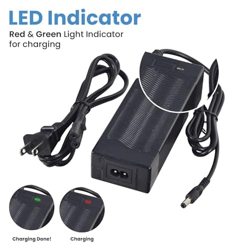 AlveyTech 42V 1.5A Lithium Charger for Hover-1 Alpha, Journey, Rally Scooters - 36V Battery