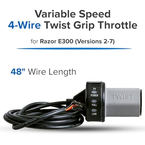 AlveyTech 4-Wire Twist Grip Throttle for Razor E300 (Versions 2-7)