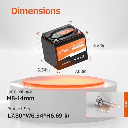 Litime 25Ah 24V LiFePO4 Deep CycleBattery, Built-In 50BMS, IP65 Protection