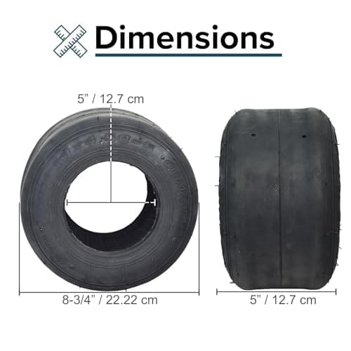 AlveyTech 10x4.50-5 Tubeless Slick Tire for Drift Trikes & Go-Karts (Qind) Pack of 2