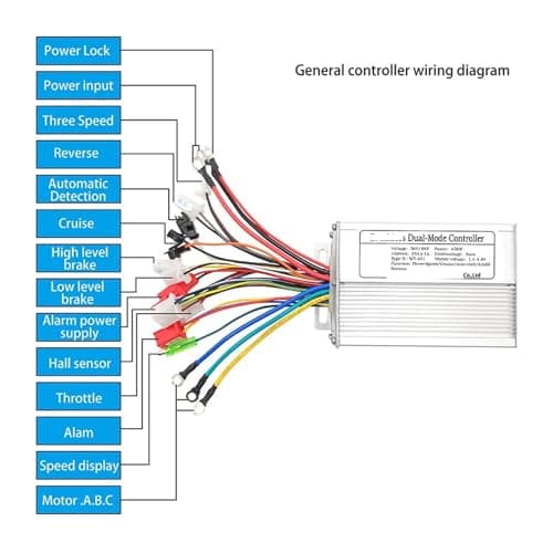 36V 48V 60V 500W 30A Motor Drive Controller with LCD Display 3-Speed Throttle (36 48V 500W-LCD-8)